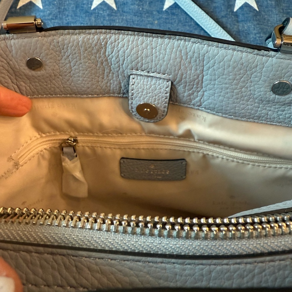 kate spade Gray and Cream Snake-Print Satchel - Picture 6 of 11